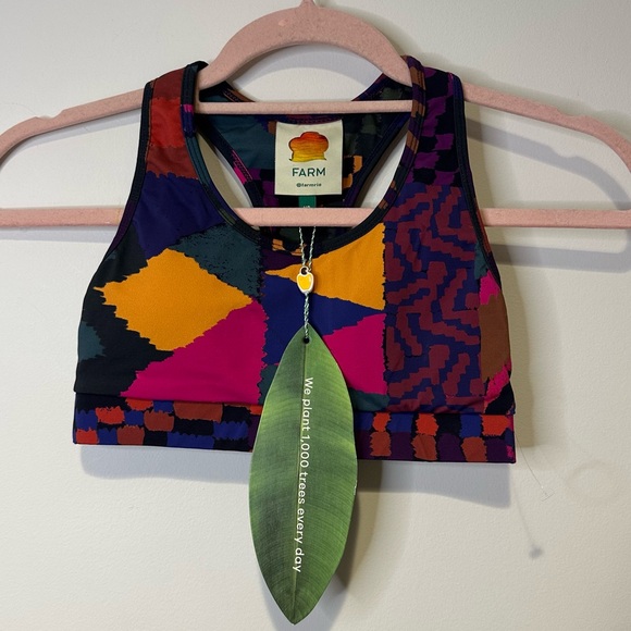 FARM Rio Other - NWT farm rio abstract patches sports bra size extra small